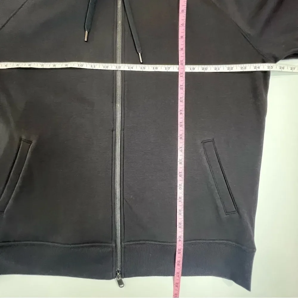 Athleta On My Way Triumph Double Zip Hoodie Sweatshirt Puff Sleeves Large